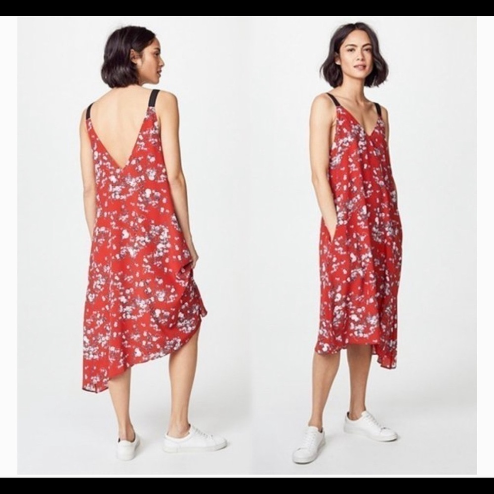 Rag & Bone 100% Silk Zoe V-Neck Sleeveless Floral-Print Dress Sz Xs